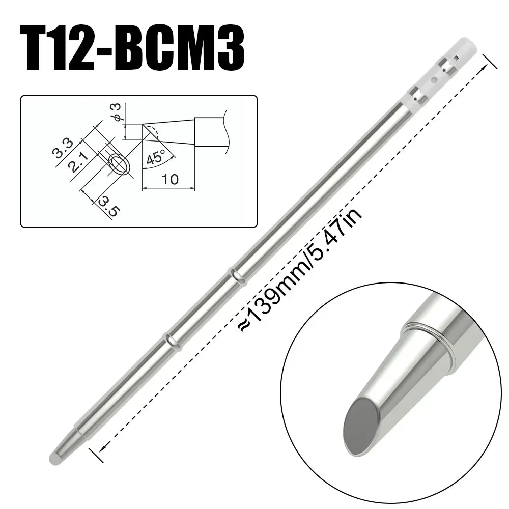 T12-BCM2 T12-BCM3 High Quality Soldering Iron Tip Bevel with Indent / Horseshoe-shaped Tip with Groove /shape BCM2/3 Tips