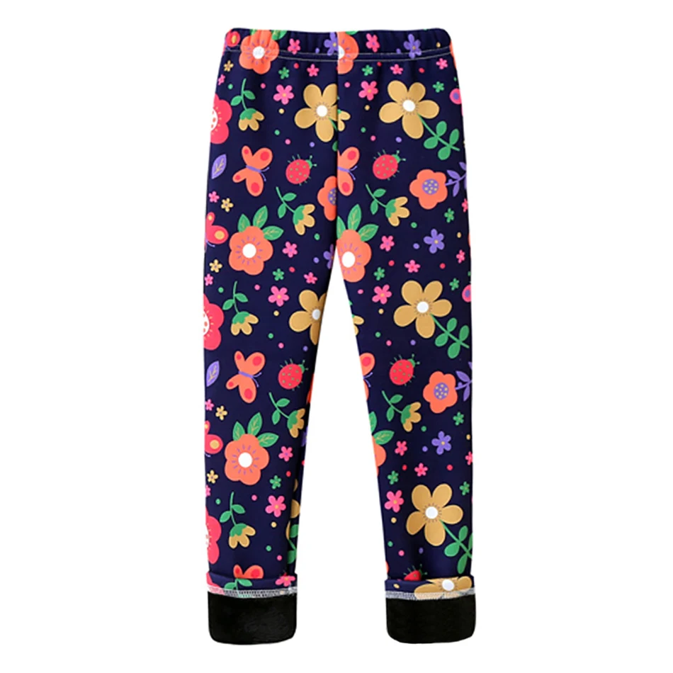 Girl Leggings Toddler Girl Insulated Multiple Styles Fleece Pants Cozy and Trendy Warmth Autumn Spring Floral Striped For Little Ones