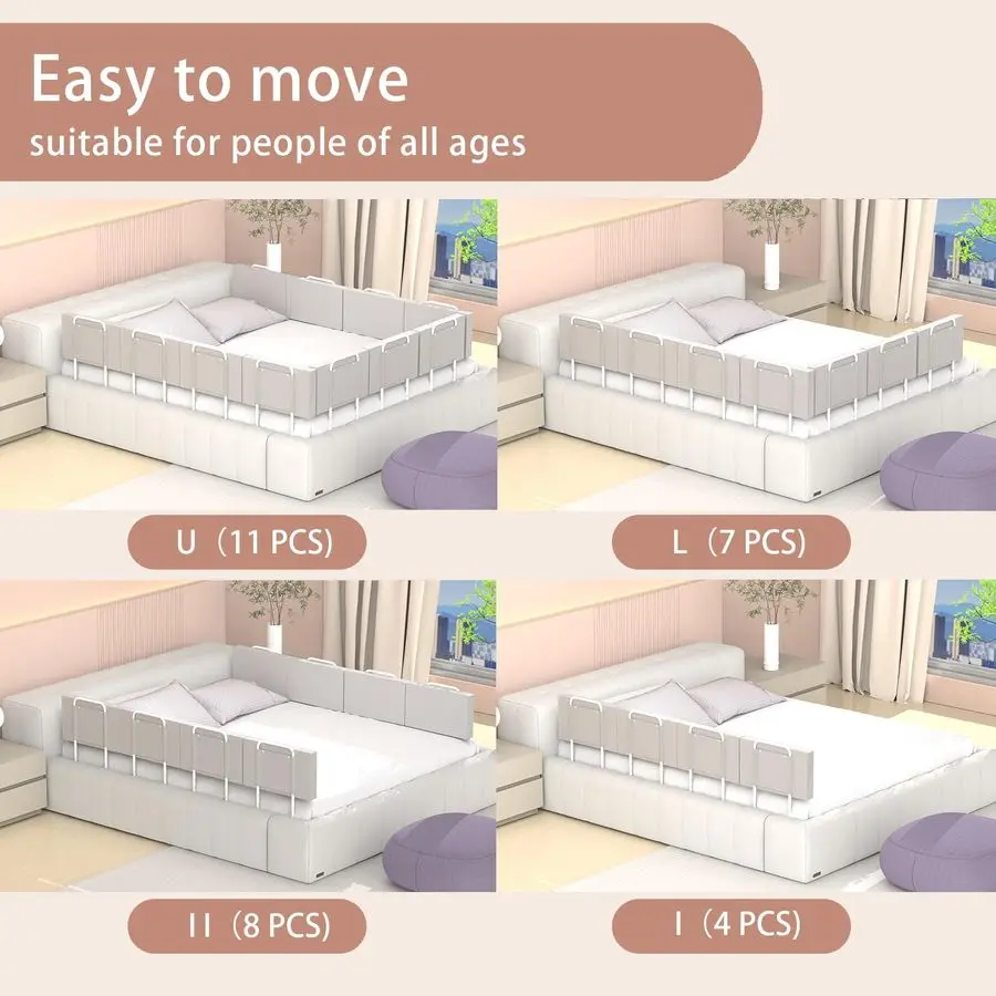 Rail, Bed Rail for Toddlers, Kid, Adult, 78.7 Bed Side Rails for Full, Queen, King, Twin, Bunk, Dorm Beds to Prevent Falls,