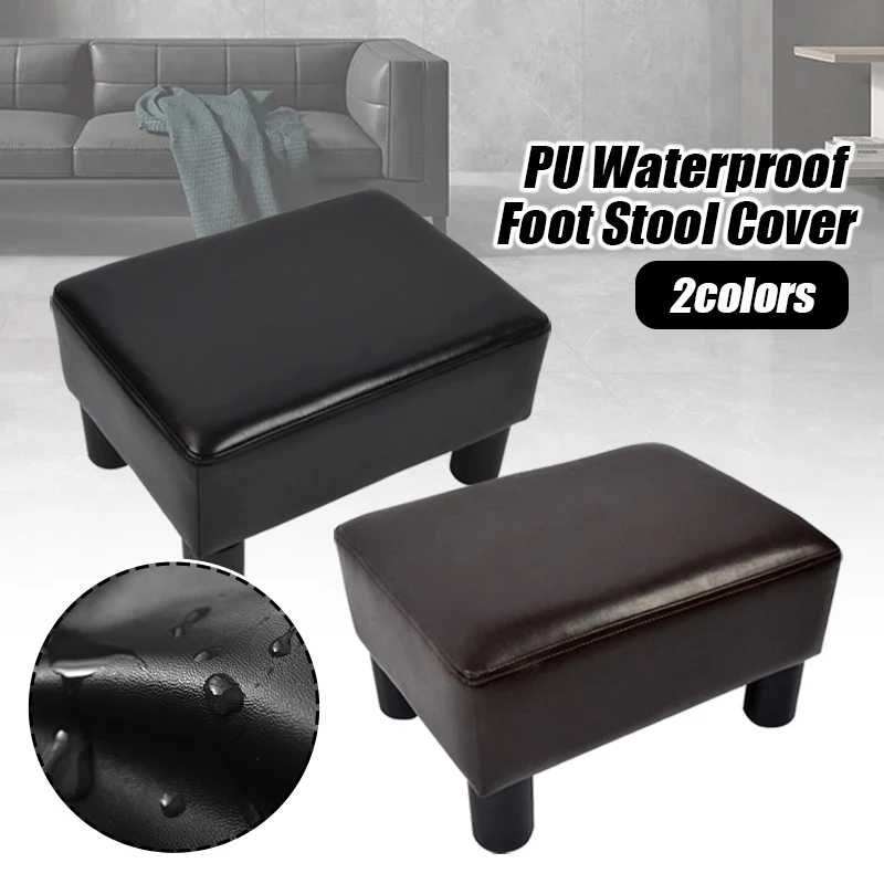 

PU Leather Square Sofa Cushion Cover Waterproof Chair Dining Seat Slipcovers 85x40 110x40cm Elastic Band Bathroom Stool Cover