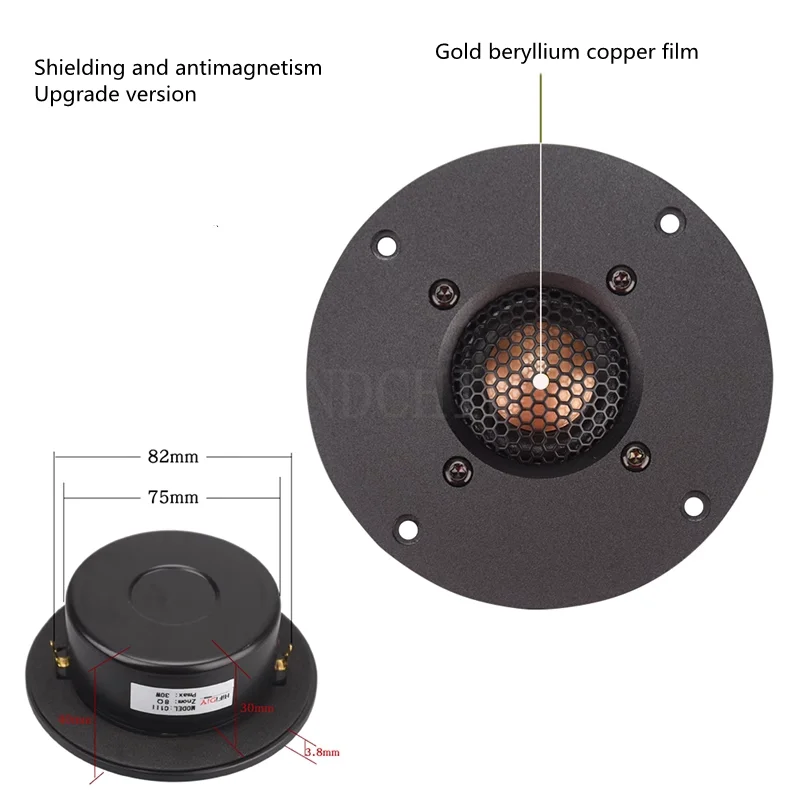 HF-304 HiFi Speakers 4 Inch Aluminum Panel Beryllium Copper Wire Edge Film Tweeter C1II Over X1III （1PCS）