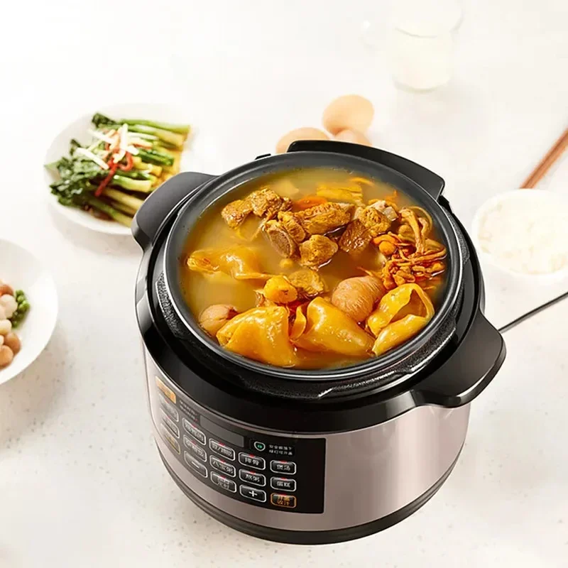 Joyoung Pressure Cooker 6 Liters Rice Cooker Intelligent Electric Pressure Cooker 2 Inner Pots One-key Operation on Large Screen 3