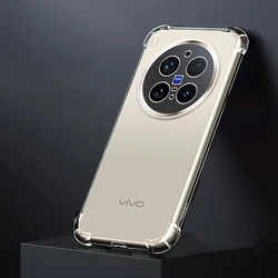 Premium Silicone Shockproof Transparent Phone Case - Airbag Protection for Vivo X300 (Clear)