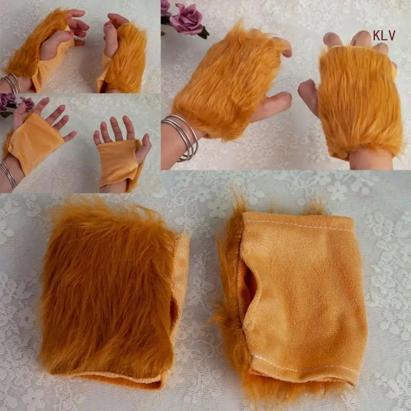 Halloween Lion Dress up Costume Set Hairband Tail Bowtie for Kid Birthday Party