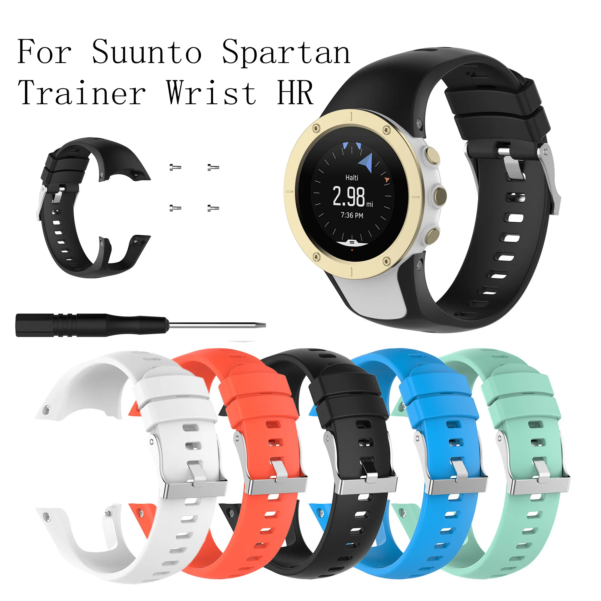 Correa de silicona para reloj Suunto Spartan, pulsera deportiva de repuesto ajustable, HR