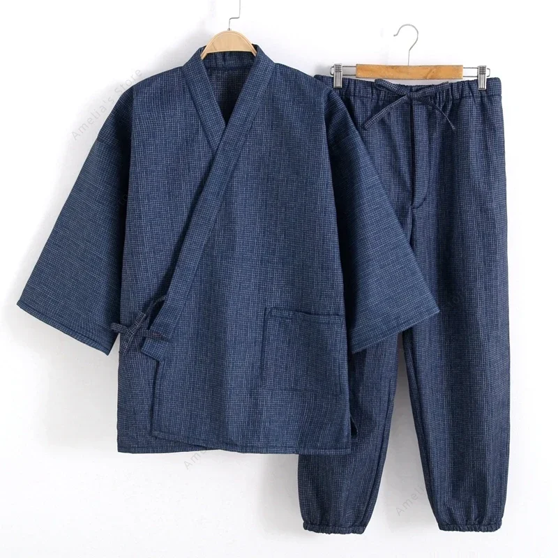 Samue Japanese Traditional Work Clothing 2pcs Sets Jacket Pants Buddhist Monks Nuns Zen Buddhism Landscaping Gardening Work Wear