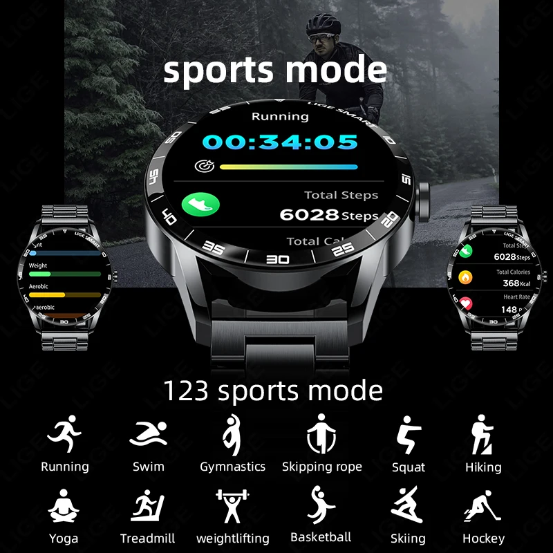 LIGE New Voice Calling Smart Watch For Men Women IP68 Waterproof 1.38" HD Display Health Fitness Tracking Bluetooth Smartwatch