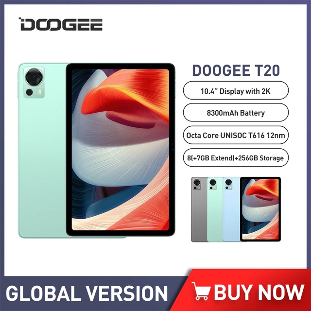 DOOGEE T20 Tablet PC 10.4 2K TÜV Certified Display 8GB+256GB Octa Core  Widevine L1 Four Hi-Res Speakers 8300mAh Battery Tab