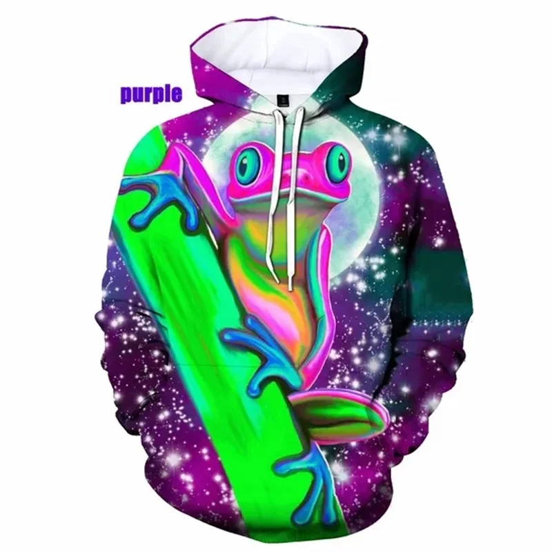 thumbnail image 1 of Sudadera con capucha de animales divertidos para hombres y mujeres, sudadera con estampado 3D de rana, sudaderas casuales, sudaderas con gráficos de gran tamaño, ropa para hombres, 1 of 5
