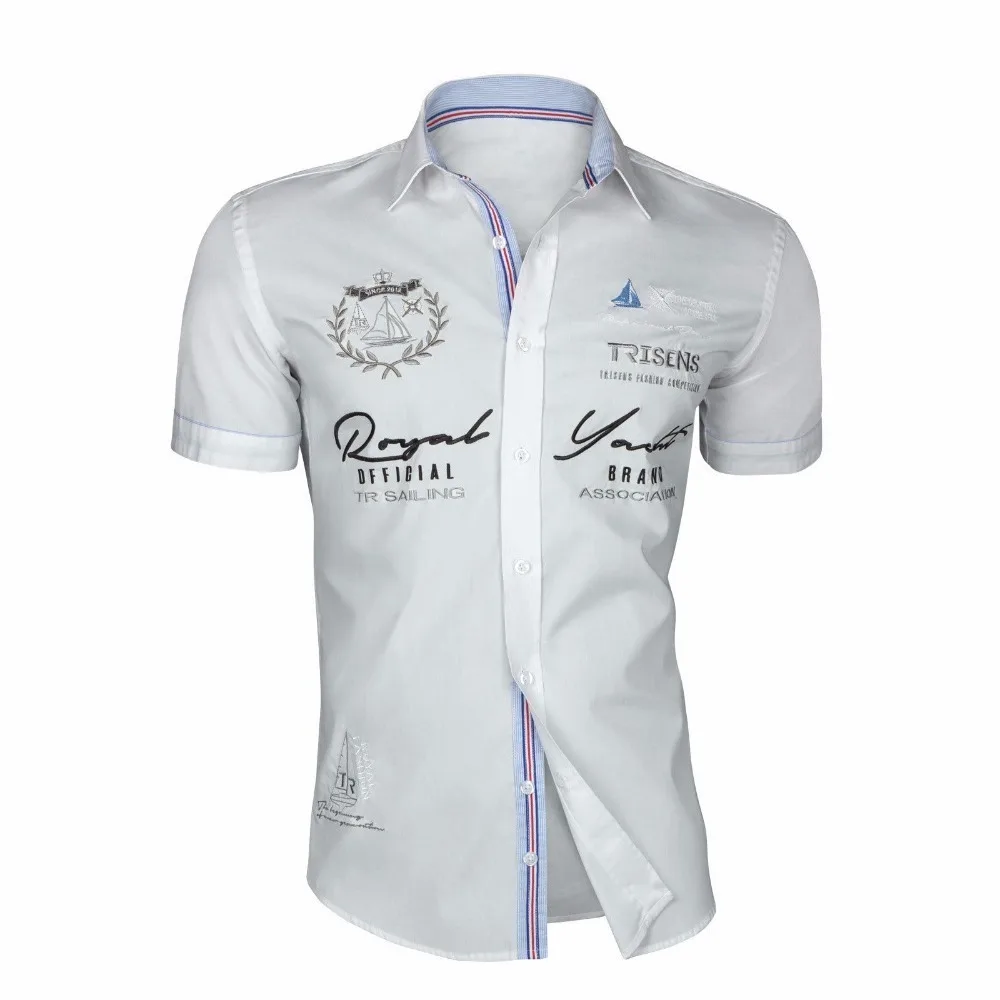 

Men's Fashion Letter Printed Casual Short Sleeve Shirts