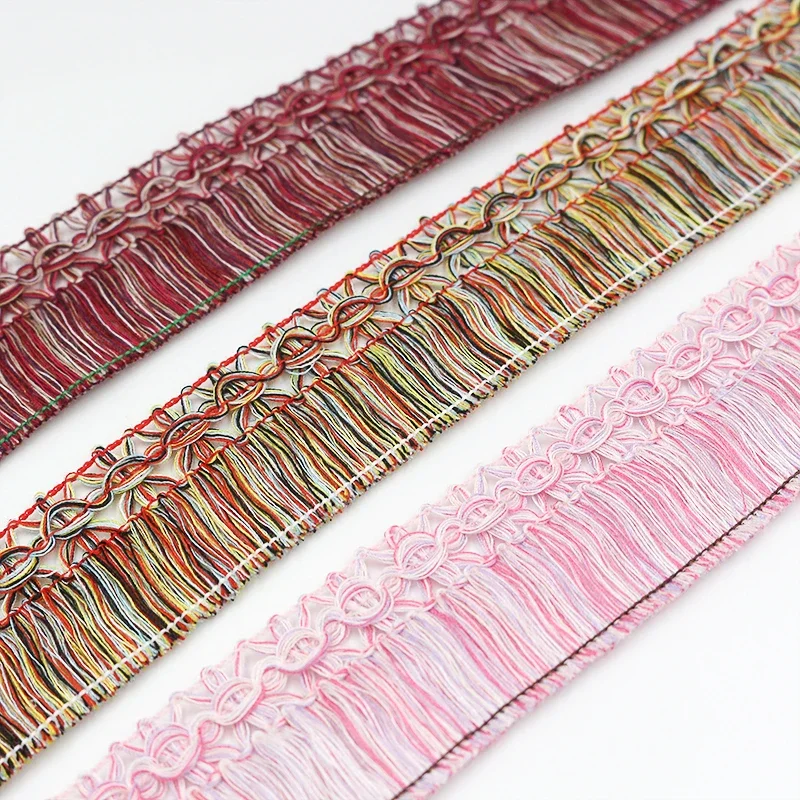 3m Factory direct 3.5cm Indian style small row to be mixed color tablecloth curtain row to fringed lace Tassel