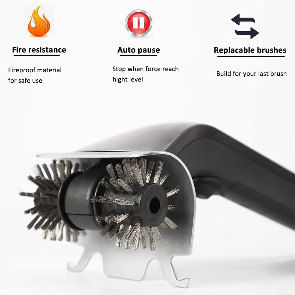 Motered BBQ brush with powerful steam cleaning power grill brush electric