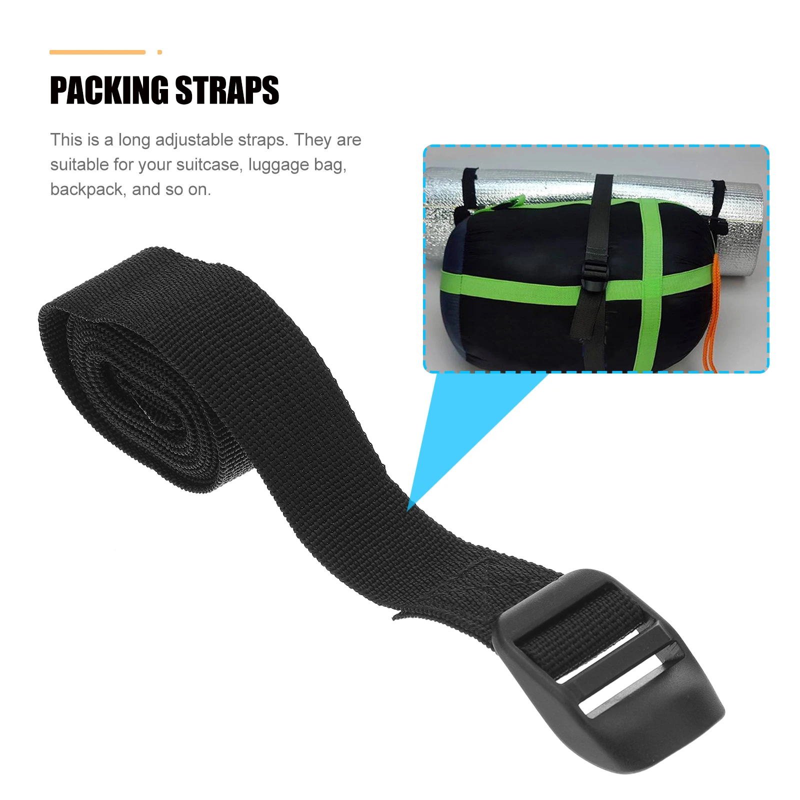 Cargo Straps Cargo Tie Down Strap Tie Down Straps Lashing Strap 3pcs 1.5m Practical Tie Down Strap Strong Ratchet Belt Suitcase Safety Strap Cargo Lashing with Press Buckle for Outdoor (Black)