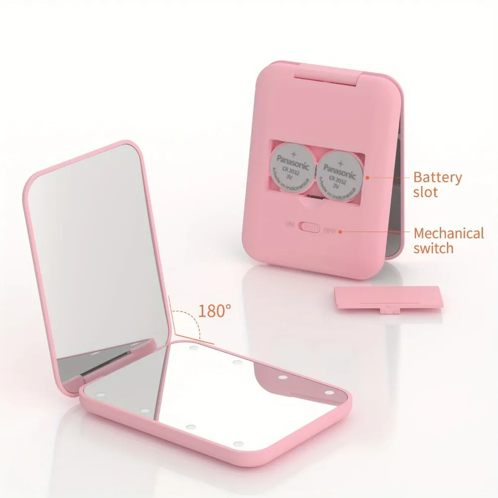 Mini Handheld Makeup Compact Folding Travel Portable With Led Light 8 Leds for Gifts