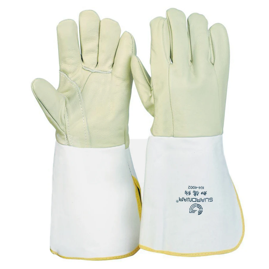 Advanced Leather Welding Gloves Dark Head Layer Leather Composite Cloth Safety Protection Wear-resistant Engineering Work Gloves