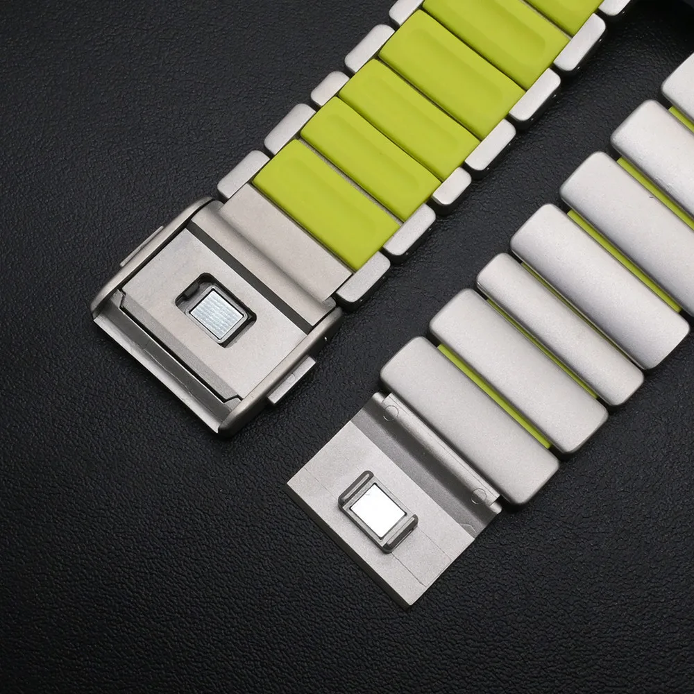 Luxury Titanium Rubber Strap with Magnetic Buckle