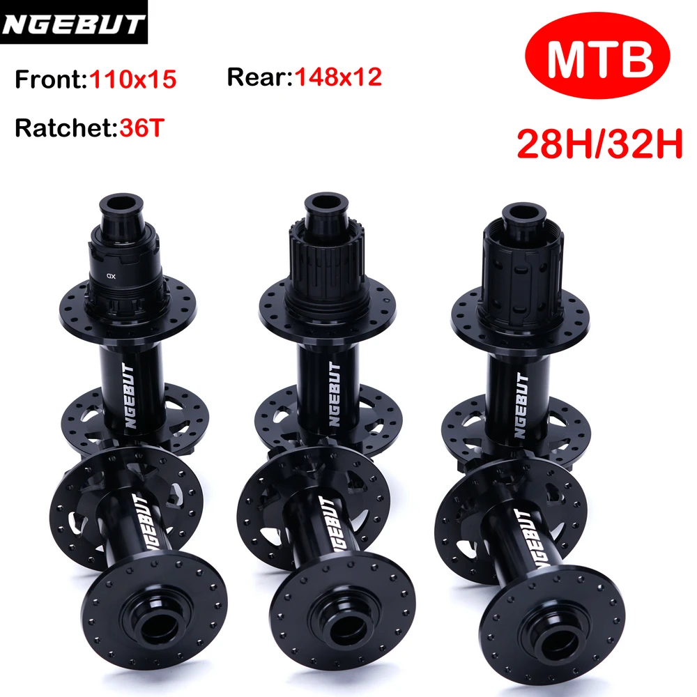 Ngebut-Buje De Freno De Disco 350/Boost Mtb, Rodamientos Sellados, Seis Clavos, 28H/32H, Eje 110X15 141X10 148X12 Nuevo Exp36T