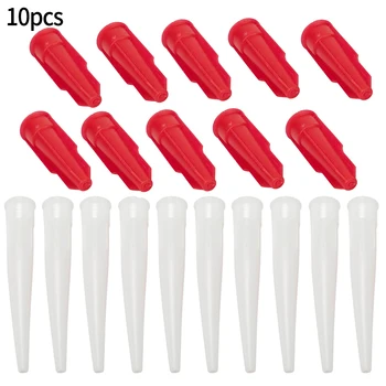 10 PCS Universal Caulking Gun Nozzles Plastic Glass Glue Red Nozzles Sealant Silicone Caulking Tips Mouth Home Construction Tool