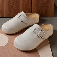 Mules en daim à plateforme pour femme, avec boucle réglable, 2026, Chaussures de luxe pour femme, Sabots, Sandales d'intérieur et d'extérieur, Claquettes avec soutien de la voûte plantaire 3