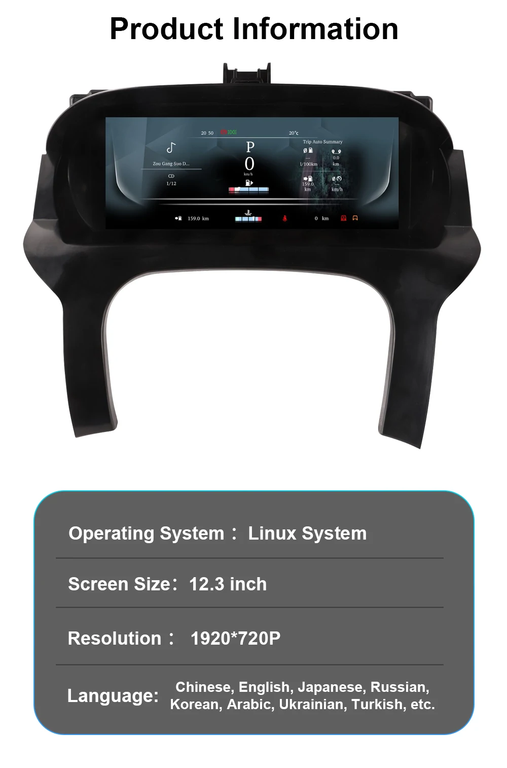 Digital Instrument Cluster For Land Rover Evoque 2012-2019 iOS Carplay,Speedomet