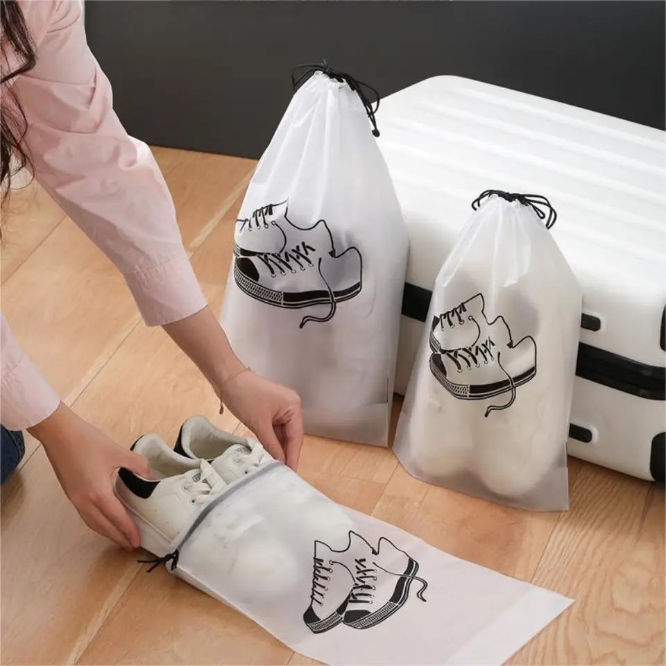 10 Pezzi Borsa da Viaggio per Scarpe con Coulisse Antipolvere, Impermeabile, Sacchetti Trasparenti