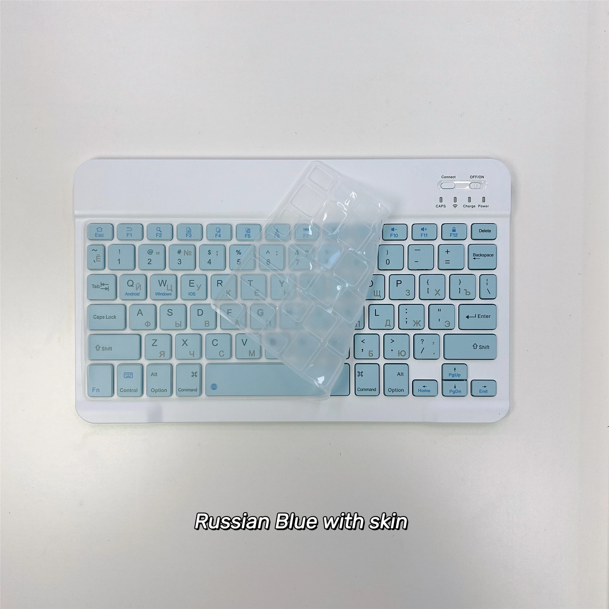 Russian Bluetooth-Compatible Wireless Keyboard Portable Mini Rechargeable 78-Key for Apple iPhone iPad Android Windows