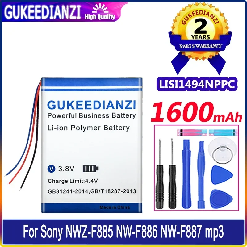 Gukeedianzi Batteria Muslimex 1600Mah Per Sony Nwz-F885 Nw-F887 Nw-F886 Mp3 Bateria