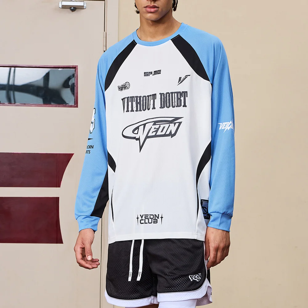 Thin Long Sleeve Sport Basketball Shirt for Men Teenager Breathable Mesh Quick Dry Athletic Workout Jersey