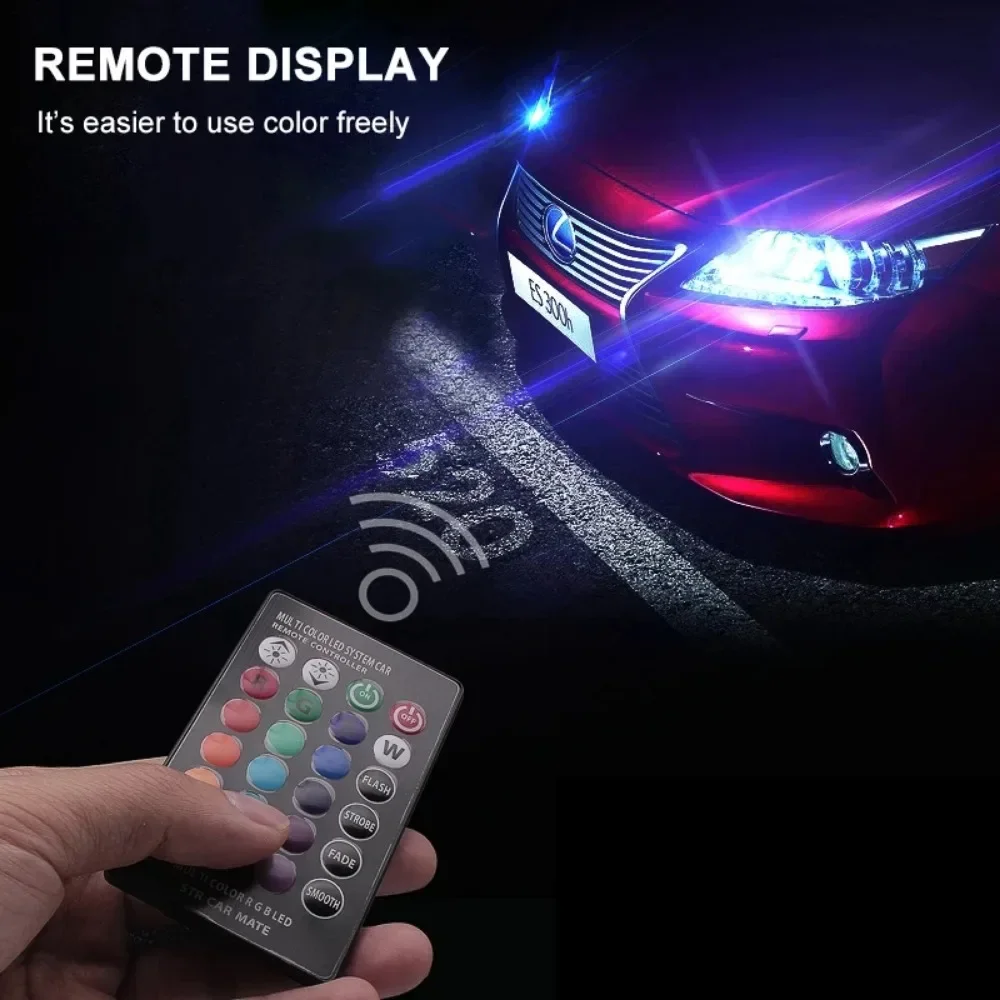 2x H11 H8 H9 5050 LED 27SMD RGB Car Headlight Fog Light Bulb Lamp Remote Con.vi