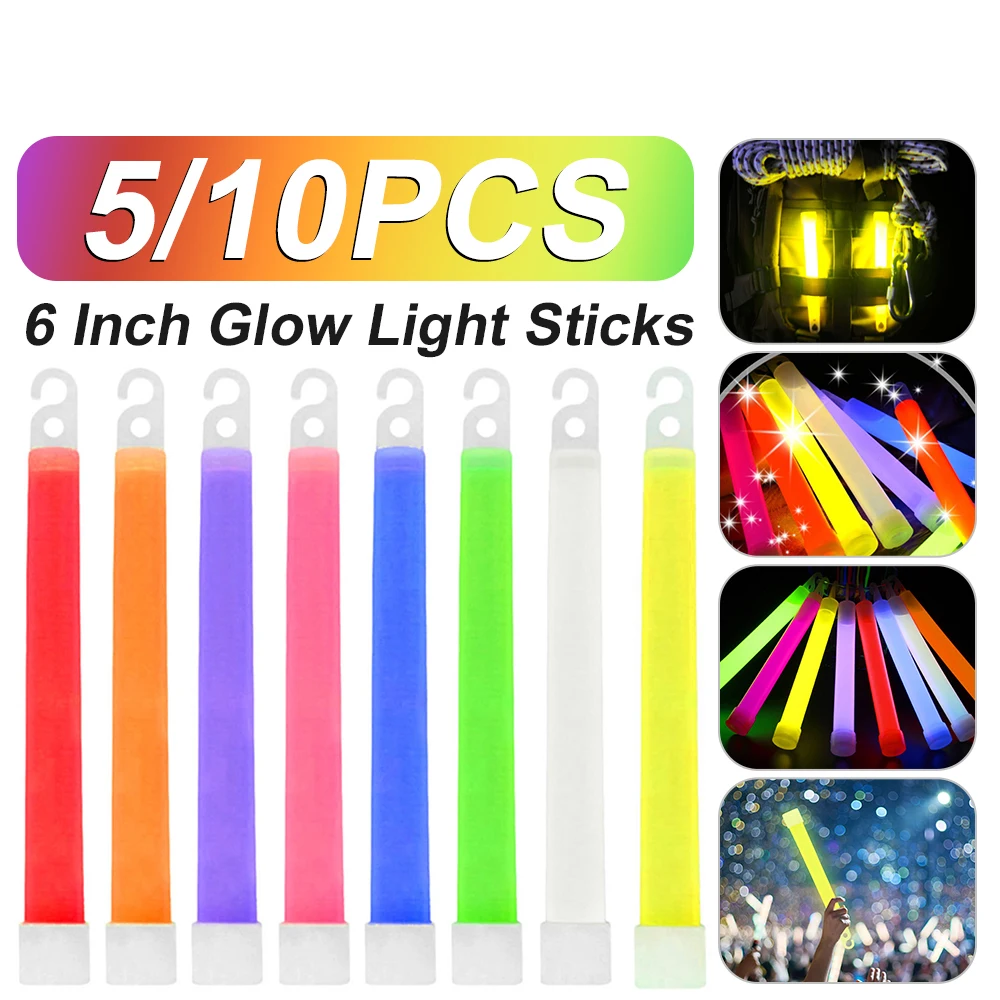 5/10PCS 6 Inch Glow Stick Outdoor Emergency Military Glow Light