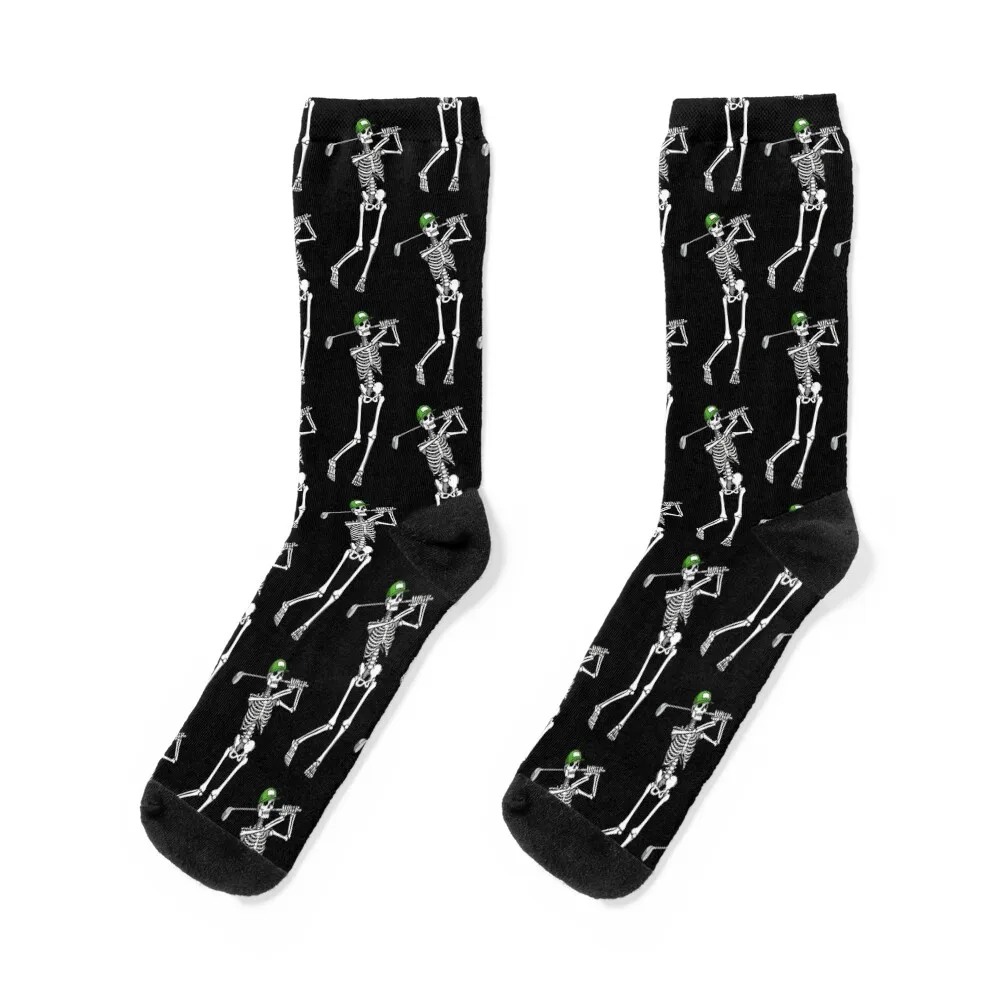 

Golf Funny Golfing Skeleton Golfer Halloween Pattern Socks Stockings man luxury Boy Socks Women's