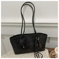 Trend PU Leather Work Shoulder Bag Large Capacity Simple Female Crossbody Bag Solid Color Commuting Bag Women Female