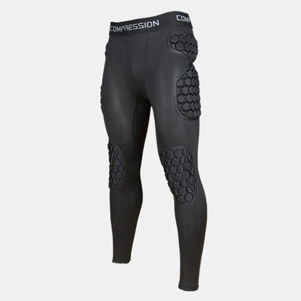 Men Soccer Goalkeeper Training Pants EVA Thicken Sponge Protection Mens Football Rugby Knee Hip Pad Trousers Long Pant