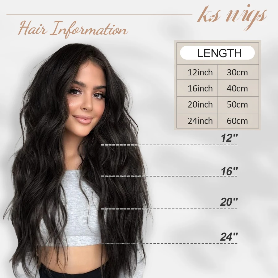 K.S WIGS 12&ldquo;-24&rdquo; Tape In Hair Extensions Natural Tape Ins for Women Human Hair Extensions Straight Seamless Skin Weft 10P/20P