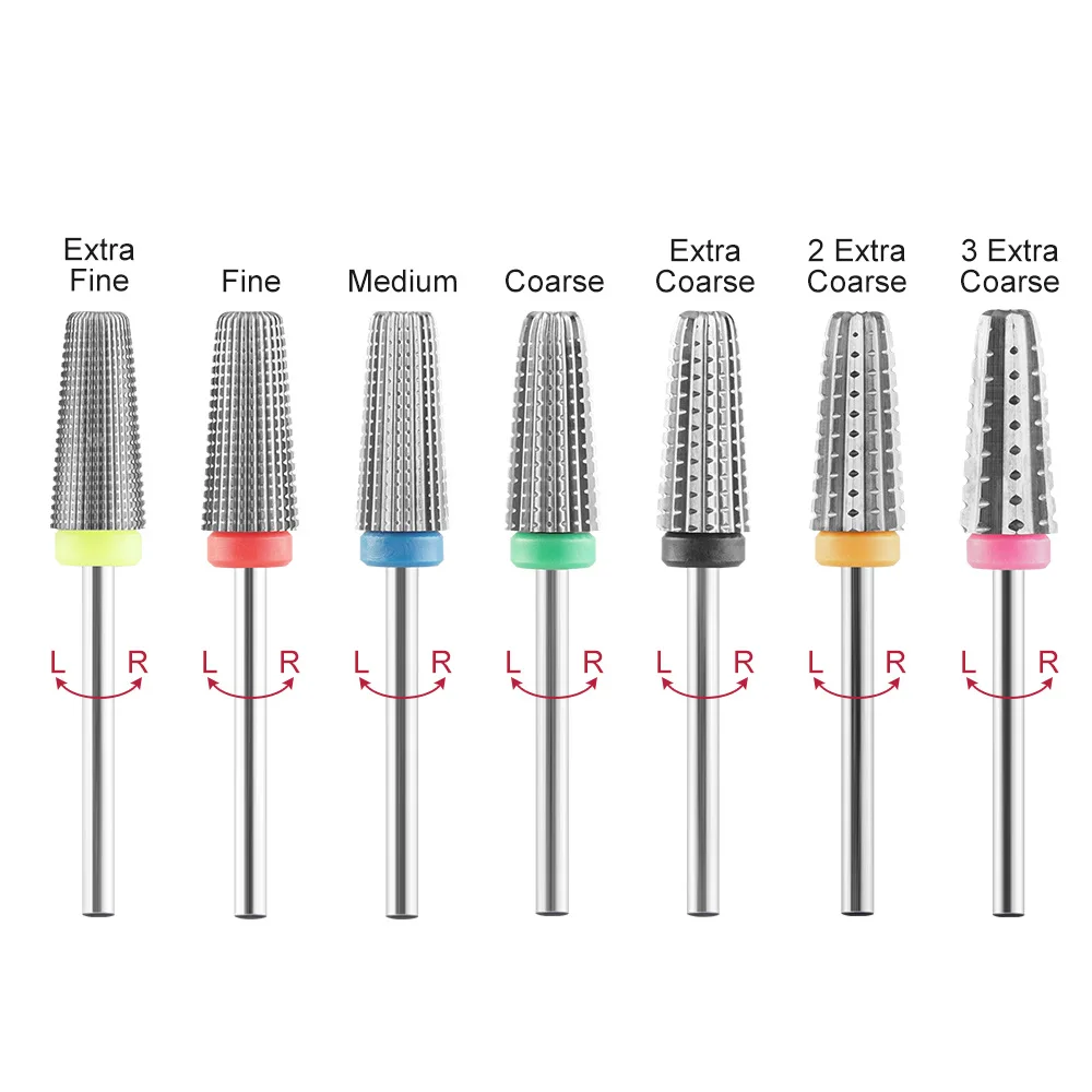 

5 in 1 Nail Drill Bits for Acrylic Hard Gel Remove 3/32" Standard Shank Efile Bit for Nail File Machine