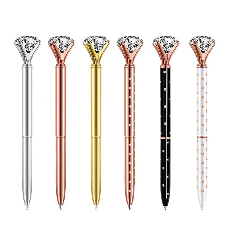 

5Pcs Diamond Pens Big Diamond Retractable Crystal Ballpoint Pens for School Office Supplies Woman Lady Colleagues Girlfriend