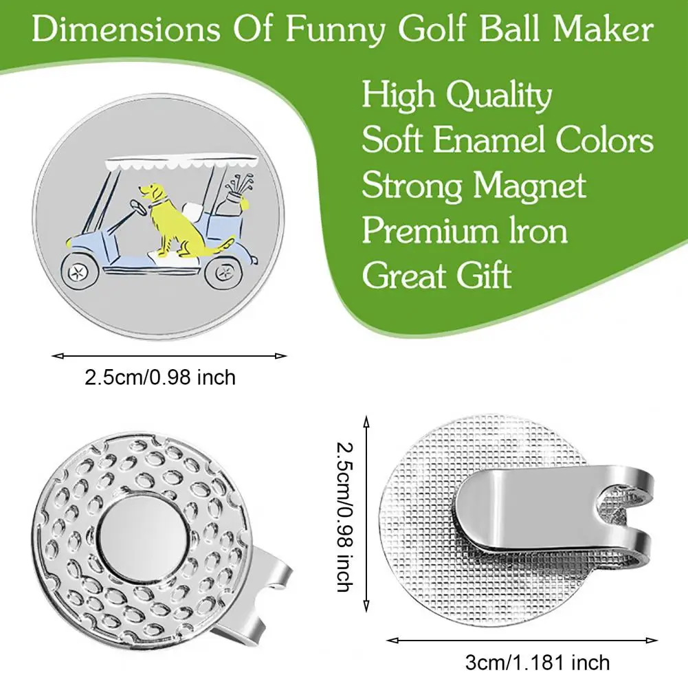3*2.5cm Magnetic Golf Ball Marker Clips Metal Golf Ball Markers Hat Clip Golfing Accessories Alloy Metal Clip For Golfer Lover