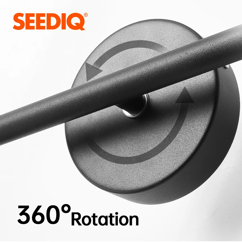 LED Wall Lamp SEEDIQ Modern Led Wall Light Rotatable Black White Silver Wall Lamp AC85-265V Sconce Light 100 120cm Long
