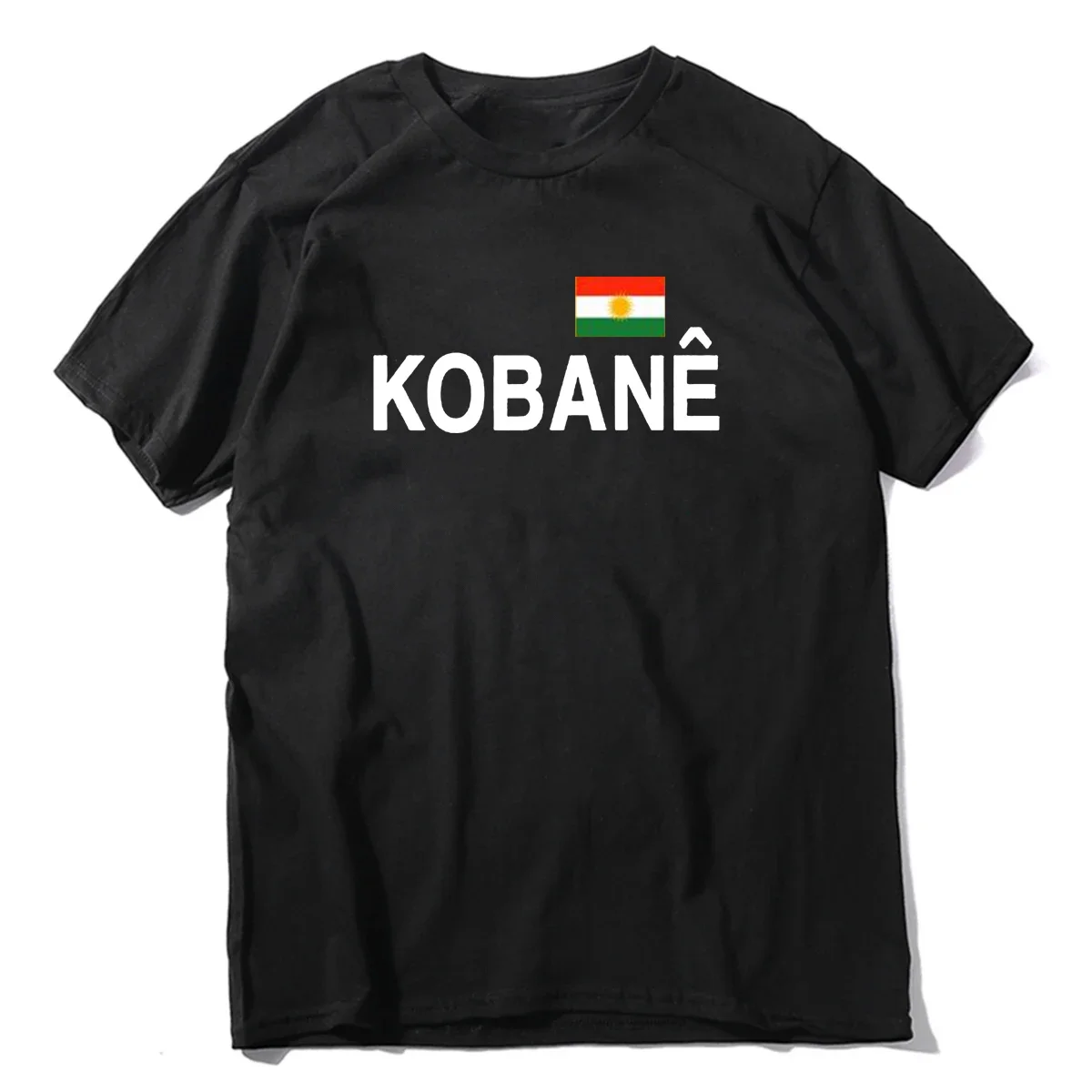 

Мужские модные футболки разных цветов Kobane White-Принт: Kobani / Kurdistan Flag-от S до 3XL - Kobani