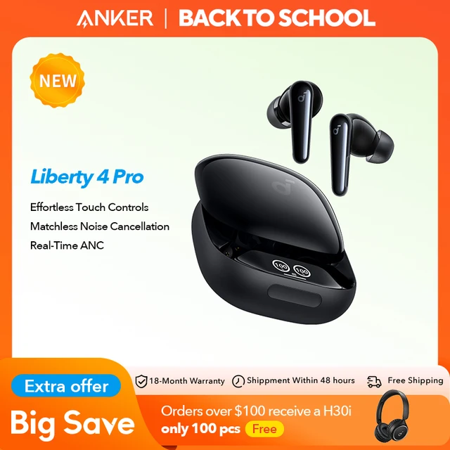 Soundcore by Anker Liberty 4 Pro Noise Cancelling Wireless Earbuds Earphone Bluetooth Wireless Bluetooth Earphones Headphones