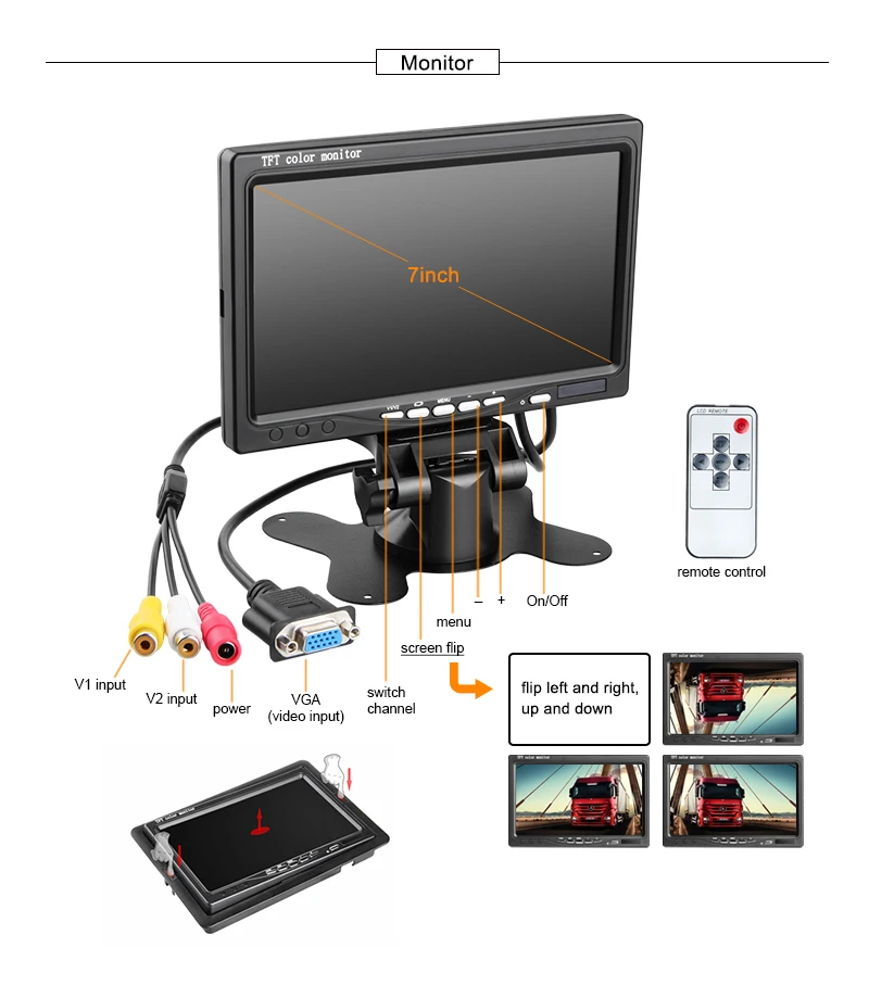 8채널 4G WiFi GPS 1080P AHD HDD 모바일 DVR 7인치 VGA 및 5개의 IR 방수 카메라가 장착된 감시 카메라 시스템