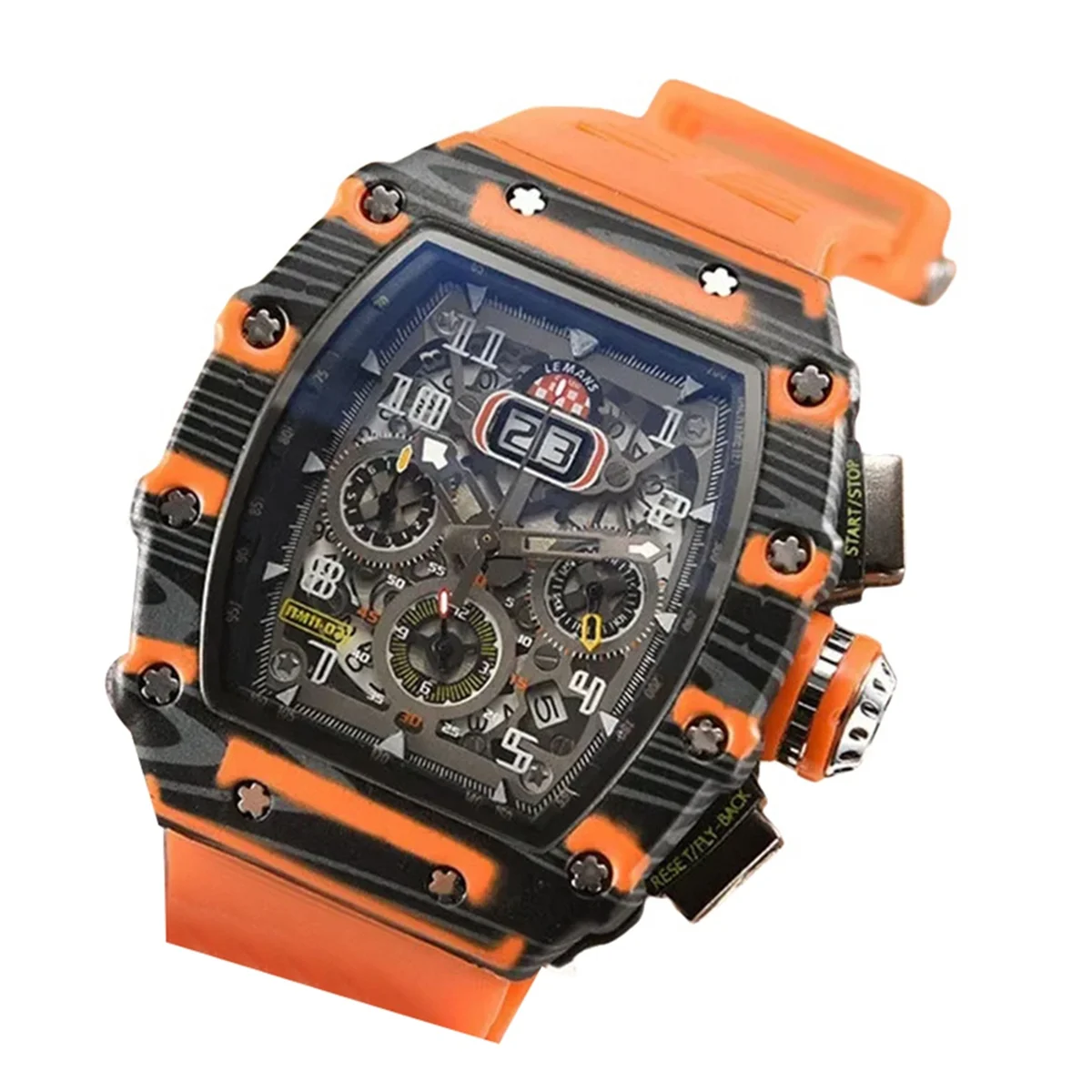 Mechanical Style Men's Watch mens watch Waterproof 6 Needle Run Second Watch Wine Barrel Shaped Quartz 2