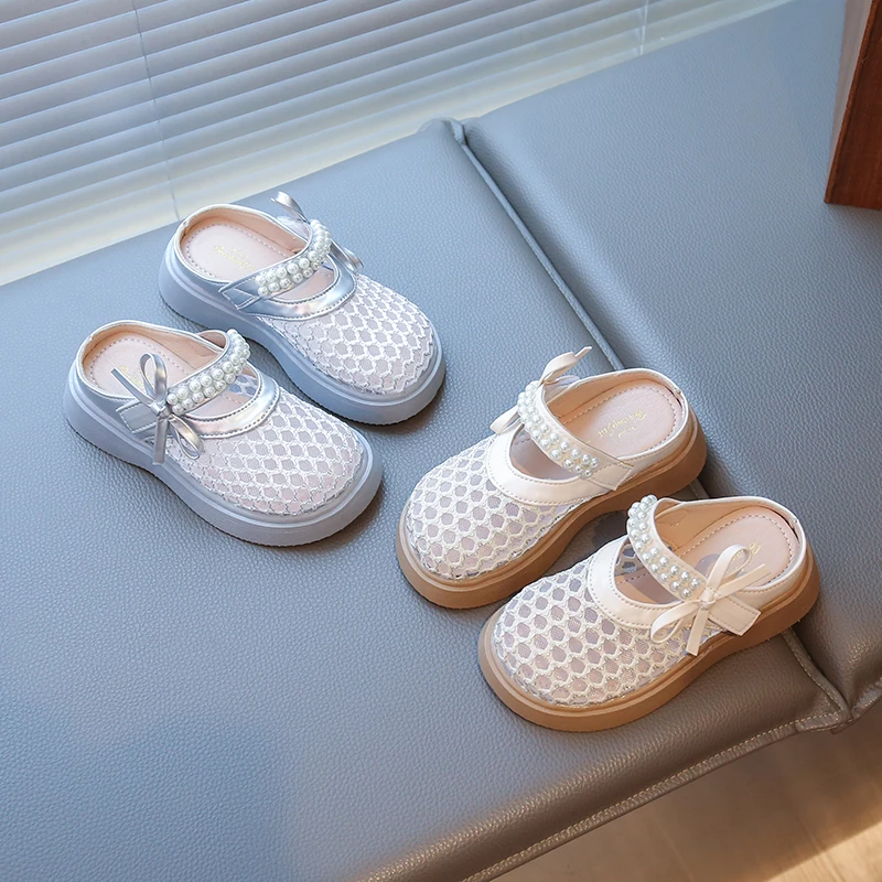Girls Summer Mesh Sandals with Bowknot for Toddler Beach