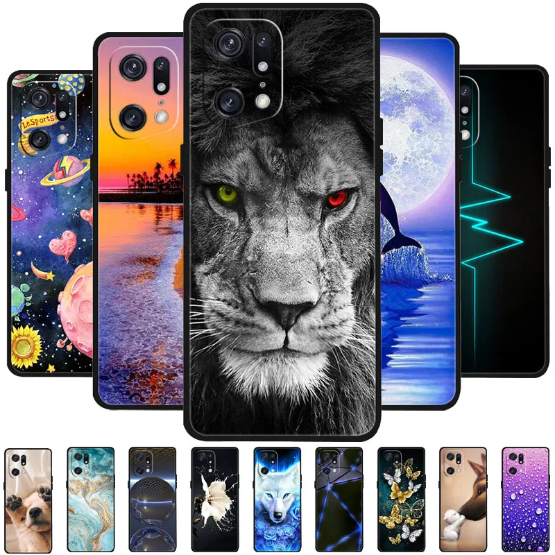 Per Oppo Find X5 Pro Case Cover Morbida Antiurto In Silicone Tpu Per Oppo Find X5 Lite Funda Findx5 X 5 Pro Lite Capa Cartoon