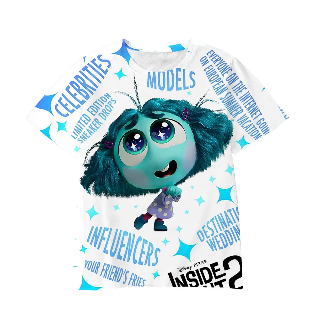 thumbnail image 1 of Camiseta de verano Inside Out 2 para niños y adolescentes, camiseta de dibujos animados, camiseta de manga corta, camiseta divertida, ropa de uniforme de entrenamiento para niñas, 1 of 5