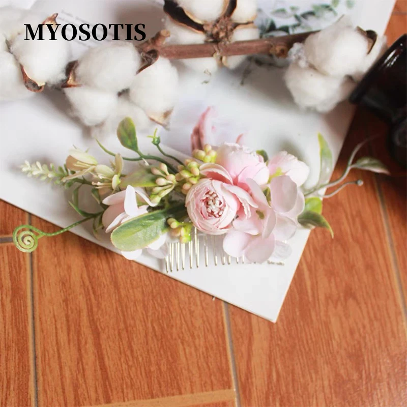 

Fashion Flower Hair Comb Bridesmaid Bridal Hairpin Wedding Hair Jewelry For Girls Bride Wedding Hair Accessorie