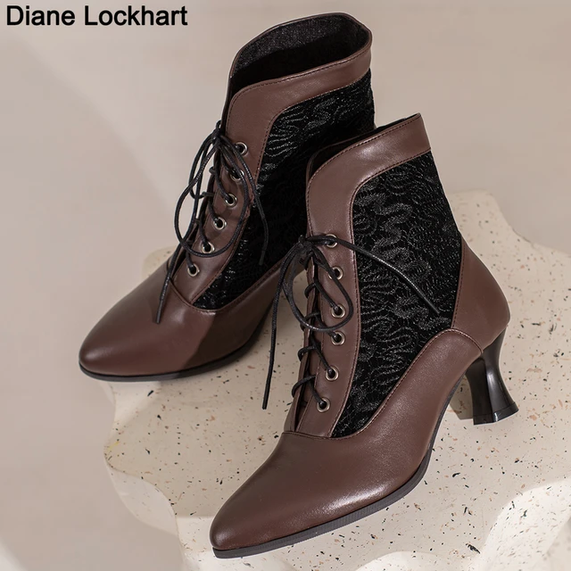 Victorian Steampunk Lace Up Ankle Boots