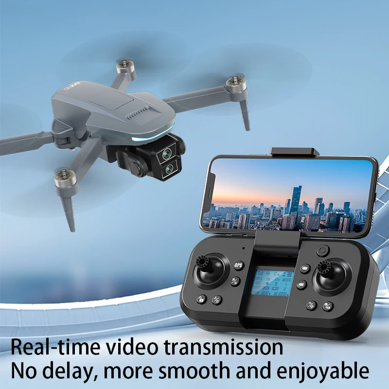 360 ° 장애물 회피 브러시리스 GPS 원격 제어 쿼드콥터 드론 8K 전문 스티어링 기어 HD 듀얼 카메라 GPS 드론