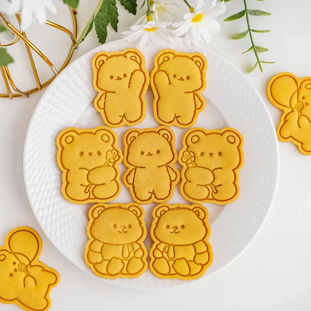 Cartoon Bear Cookie Molds Fondant Cutter Pastry Decoration Mold Kitchen DIY Baking Supplies cookie cutter baking mold cookie mould fondant cutter baking decorating tools pastry cutter