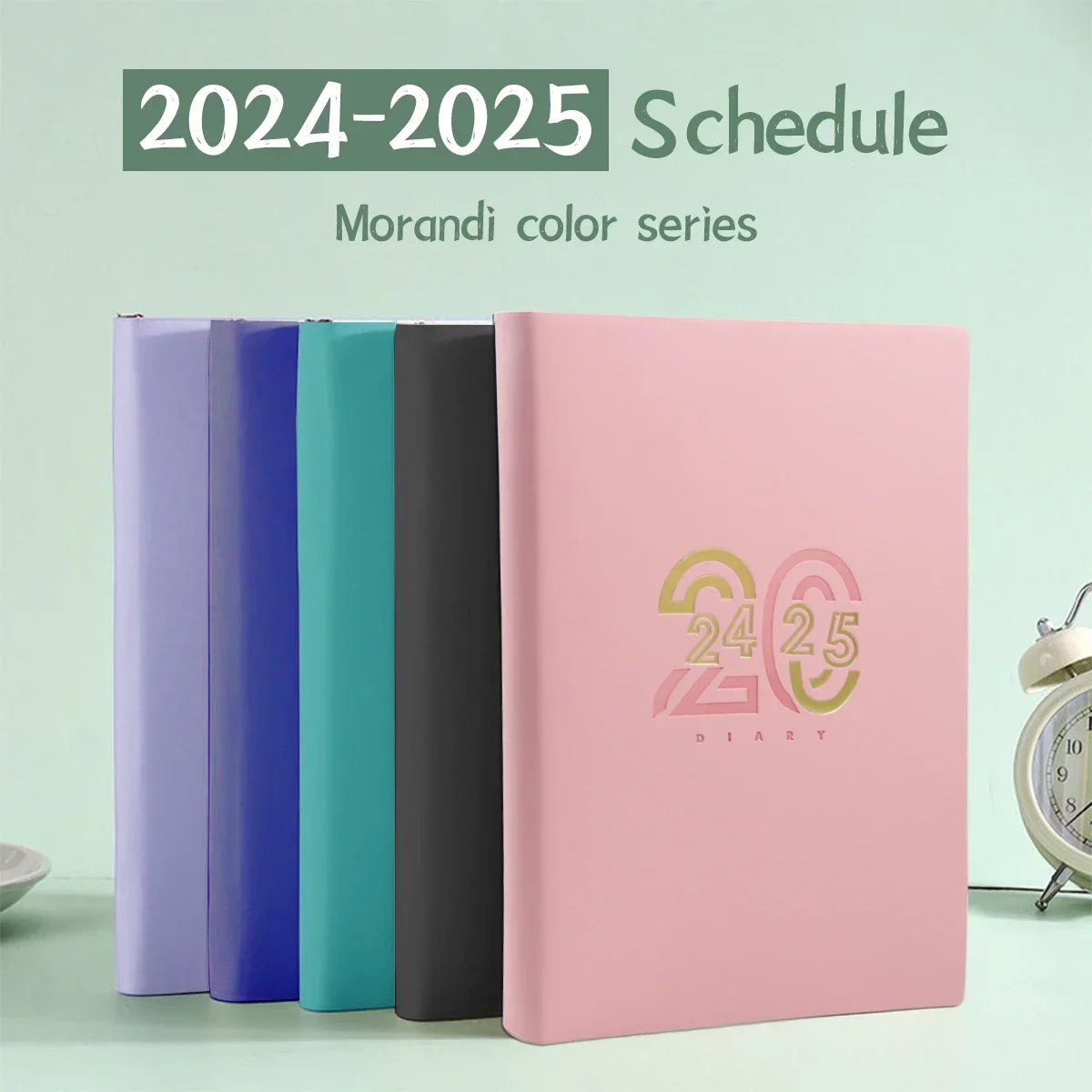 학교 정리함 PU 언어 스페인어 노트북 커버 플랜 플래너, 주간 월간지 가죽 일기, 2024.jul-2025.jun